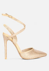 CHARMER Rhinestone Embellished Stiletto Sandals in Champagne#color_Champagne