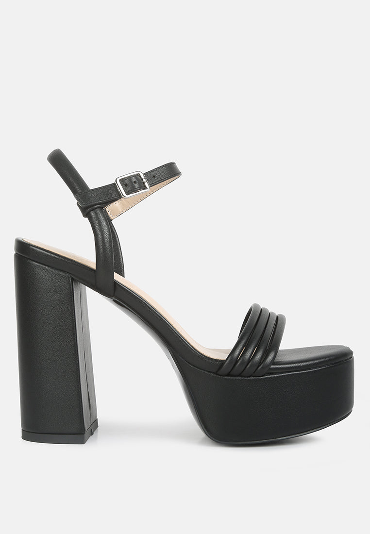 CRUELLA Black Block Heel Platform Sandals#color_black