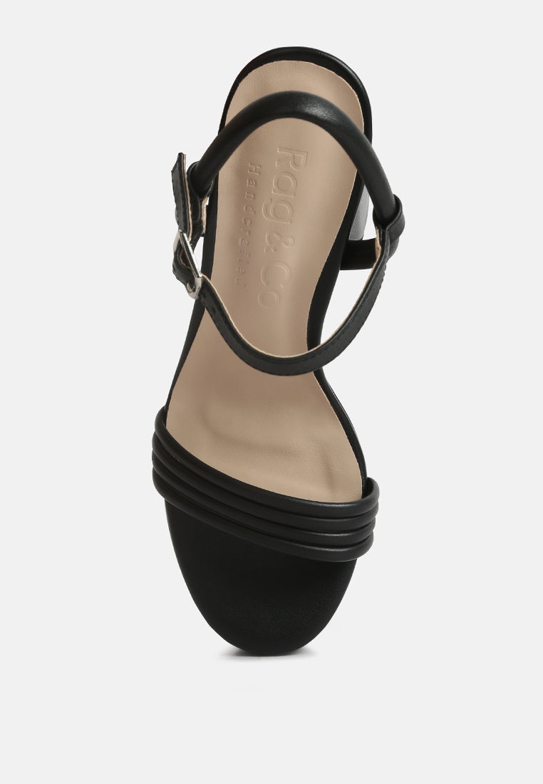 CRUELLA Black Block Heel Platform Sandals#color_black