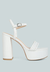 CRUELLA White Block Heel Platform Sandals#color_white