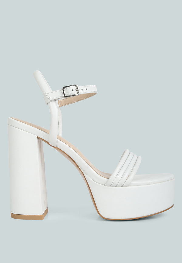 Leather platform sandals - White - Ladies | H&M IN