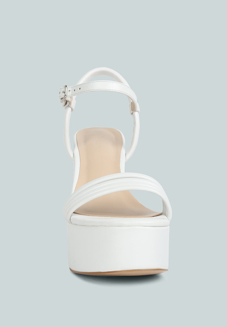 CRUELLA White Block Heel Platform Sandals#color_white