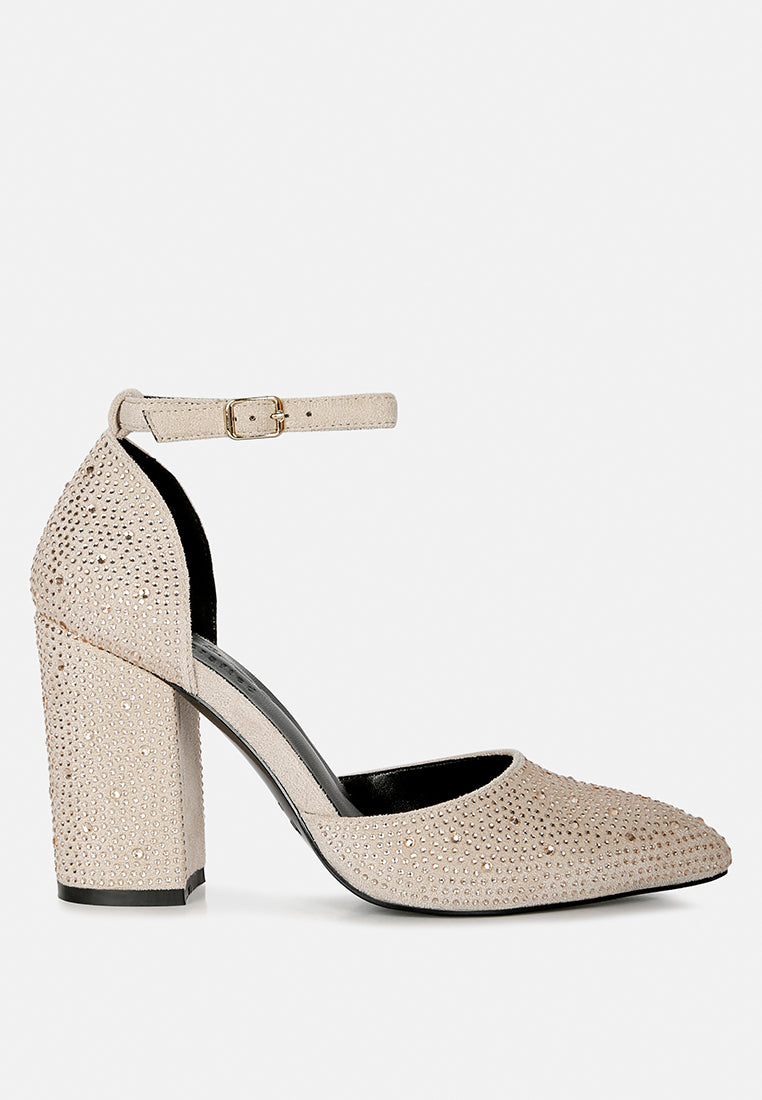 culver microfiber diamante block heeled sandal in beige#color_beige