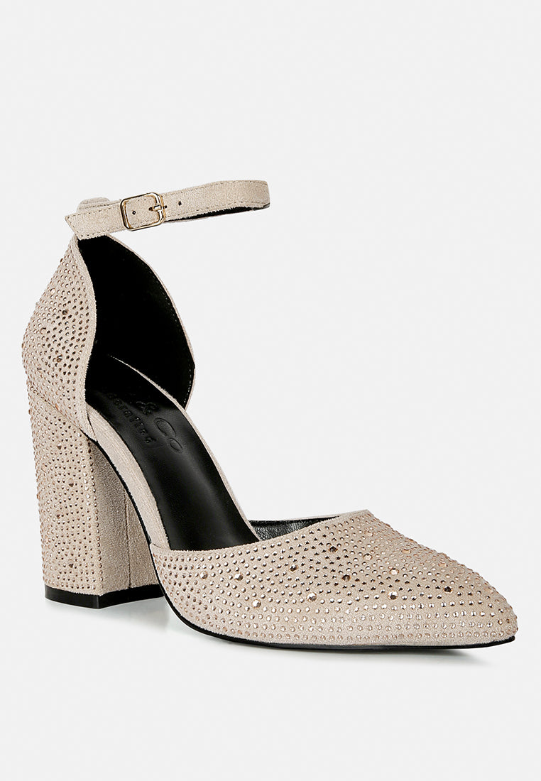 culver microfiber diamante block heeled sandal in beige#color_beige