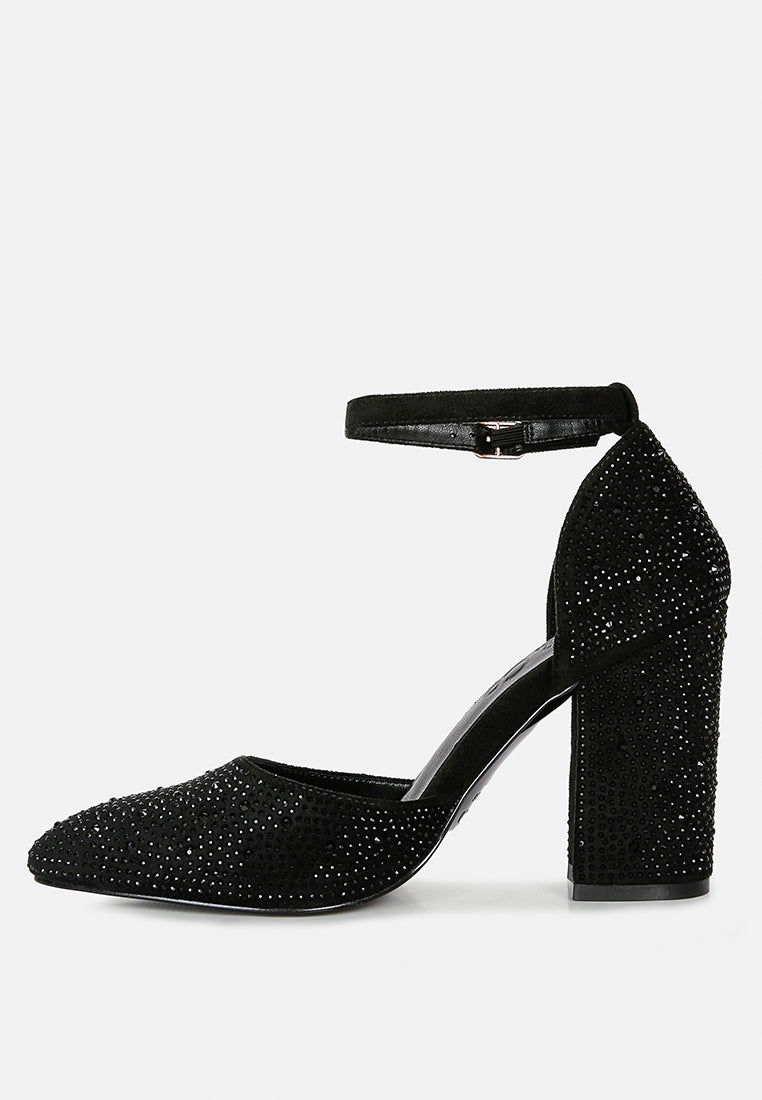 culver microfiber diamante block heeled sandal in black#color_black