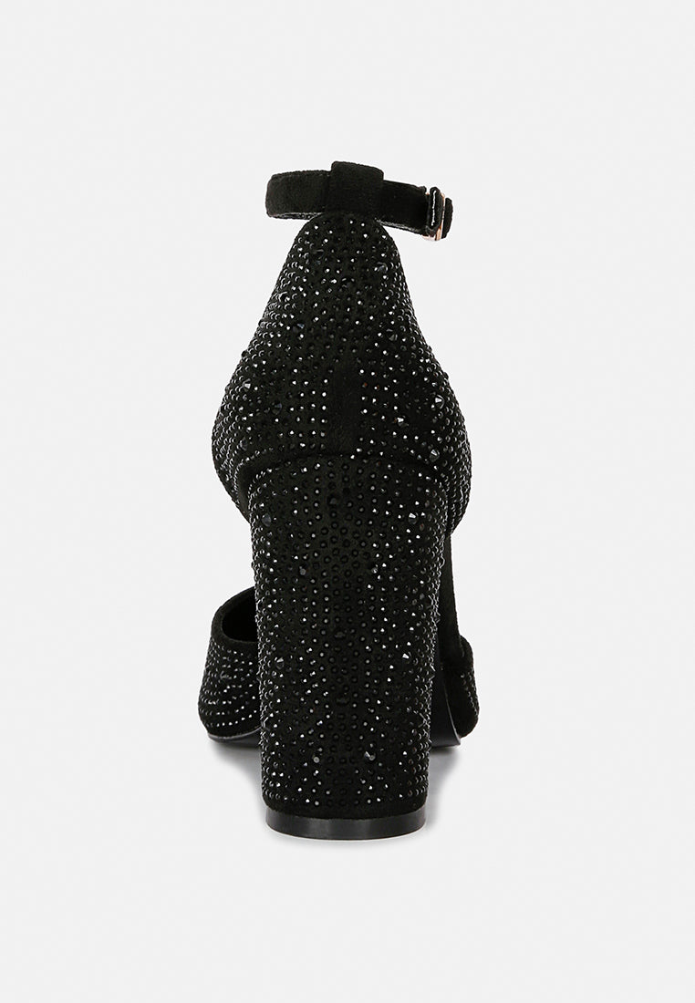 culver microfiber diamante block heeled sandal in black#color_black