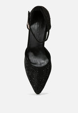 culver microfiber diamante block heeled sandal in black#color_black