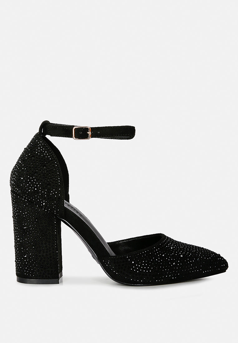 culver microfiber diamante block heeled sandal in black#color_black