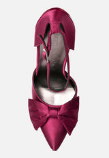 DINGLES Wine High Heeled Satin Sandals#color_burgundy