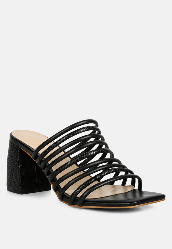 Woven Multistrap Flat Sandals - Black
