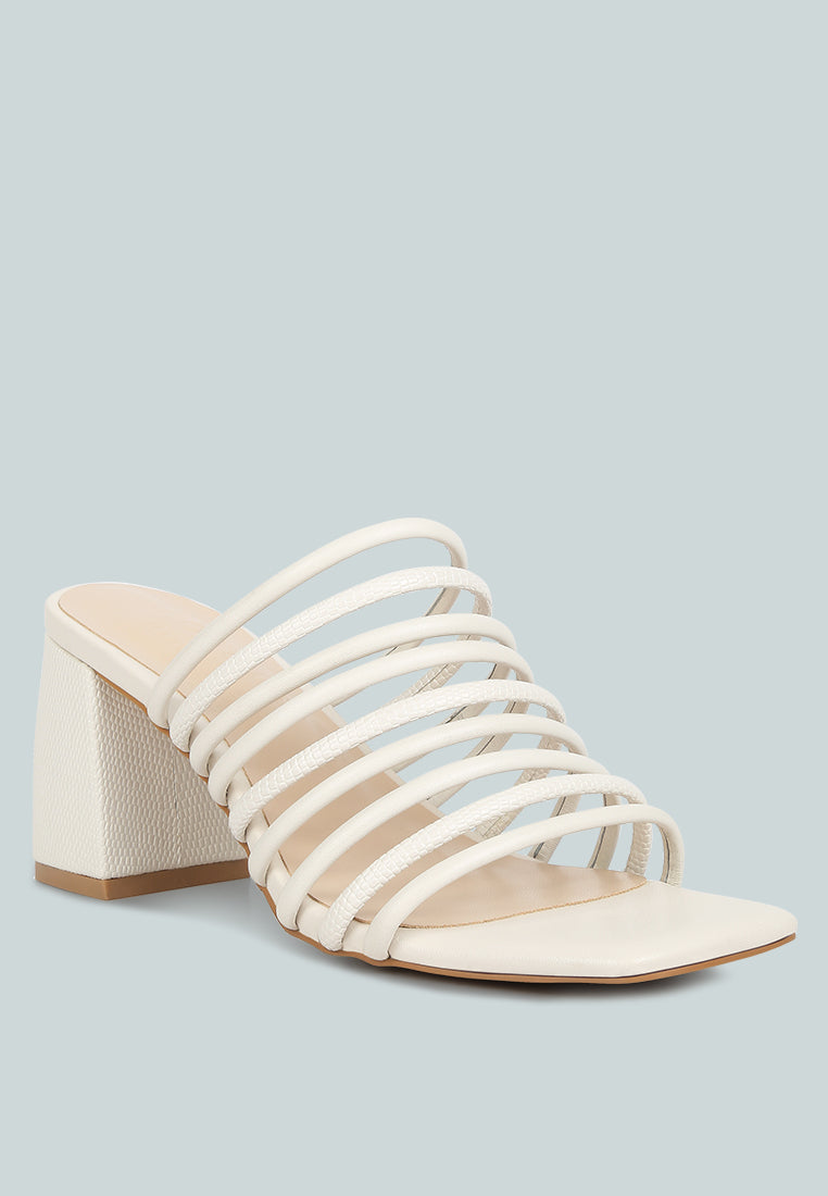 FAIRLEIGH Off White Strappy Slip On Sandals#color_off white