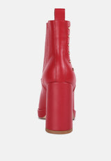grape vine high heeled leather boot#color_red
