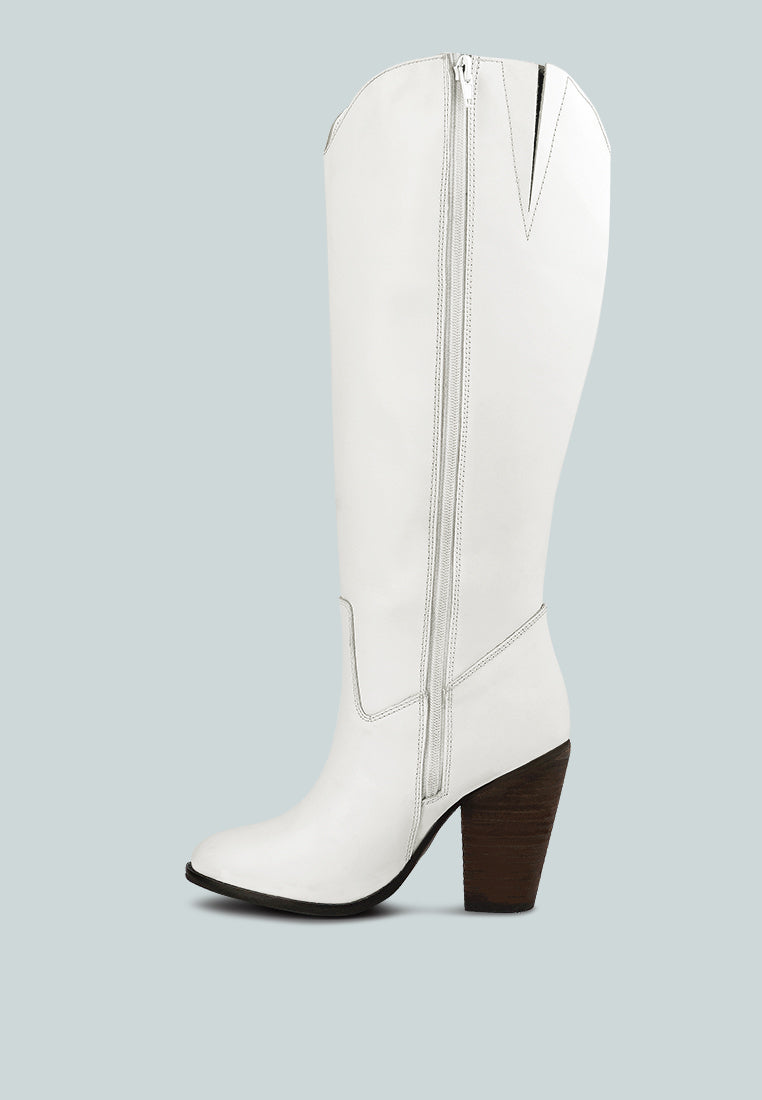 great strom white Leather Calf boots#color_white