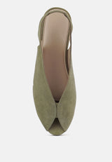 GRETCHEN Green Slingback Flat Sandals#color_mustard