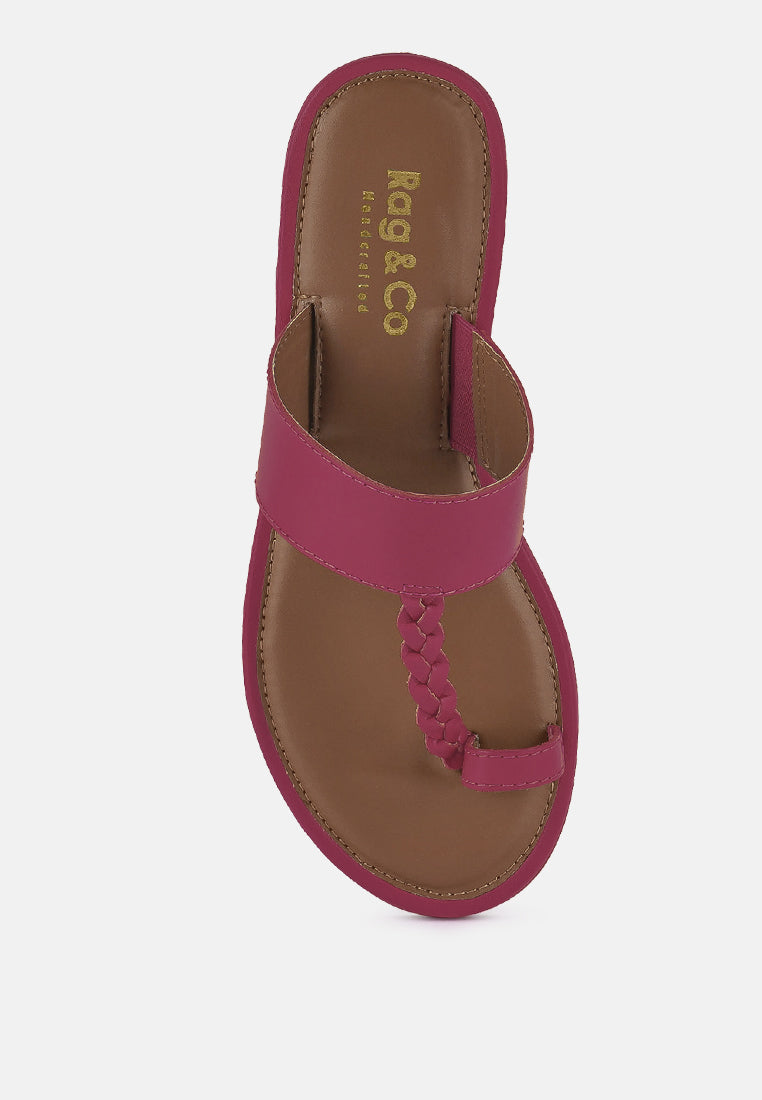 harris fuchsia toe ring braided slip ons#color_fuchsia