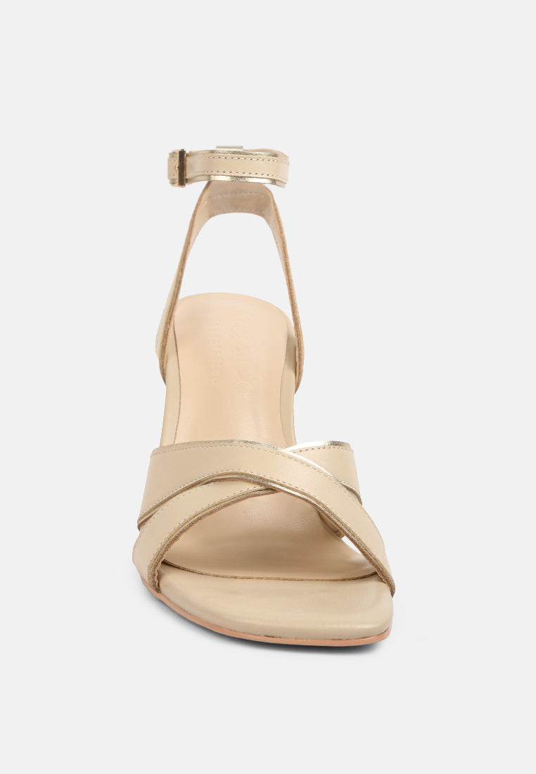 heeri beige metallic lined slim block heel sandals#color_beige