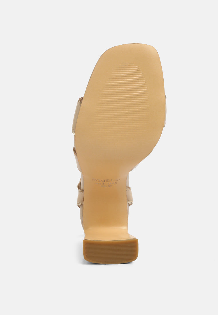 heeri beige metallic lined slim block heel sandals#color_beige