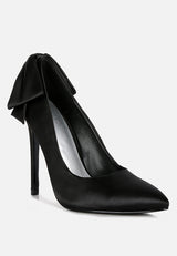 hornet high heeled satin pump sandals in black#color_black