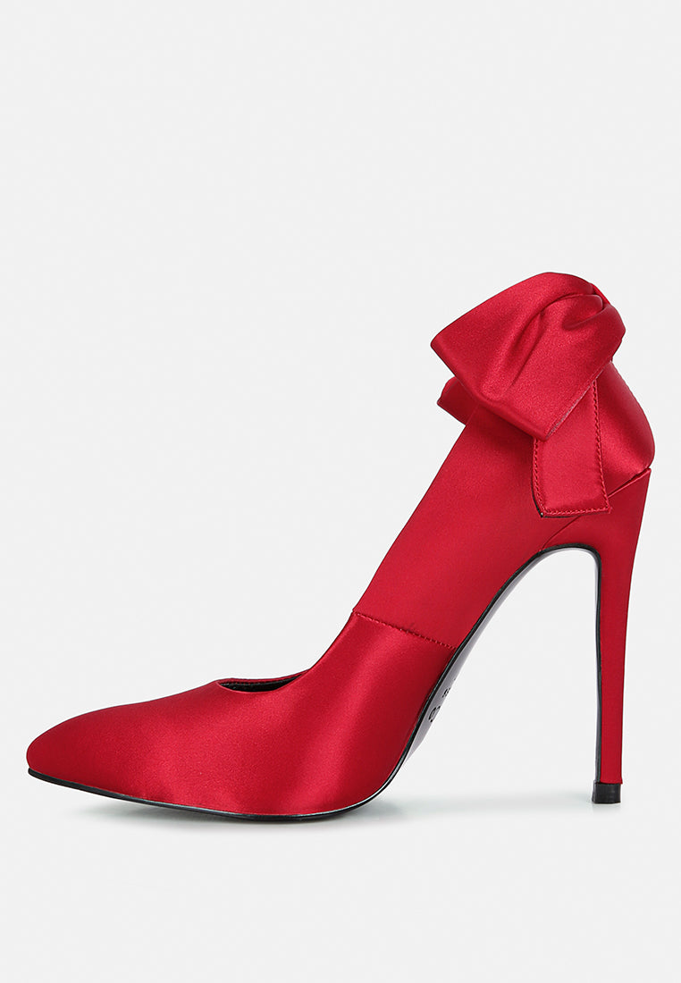 hornet high heeled satin pump sandals in red#color_red