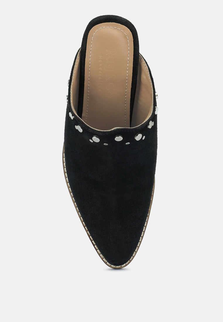 LESLIE Stacked Heel Mules #color_black