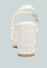 ARTHA open square toe block heel sandals in Off White#color_off-white