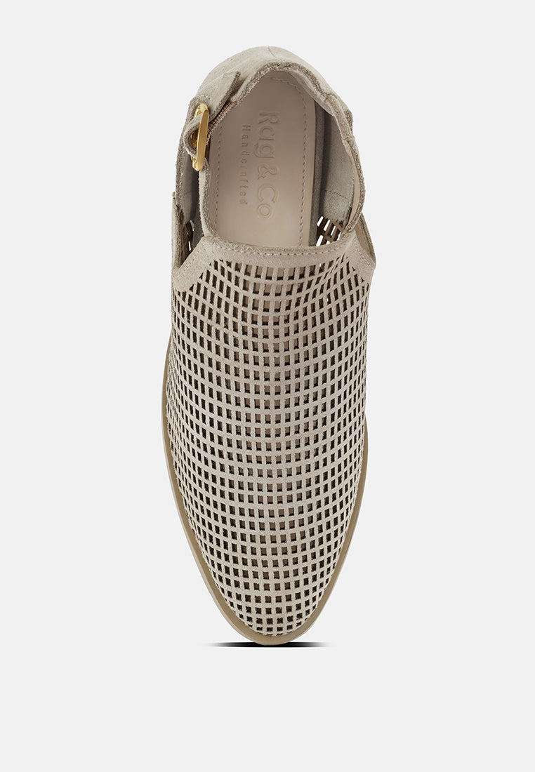 ROSALYN Beige Block Heeled Cut-Out Sandal#Color_beige