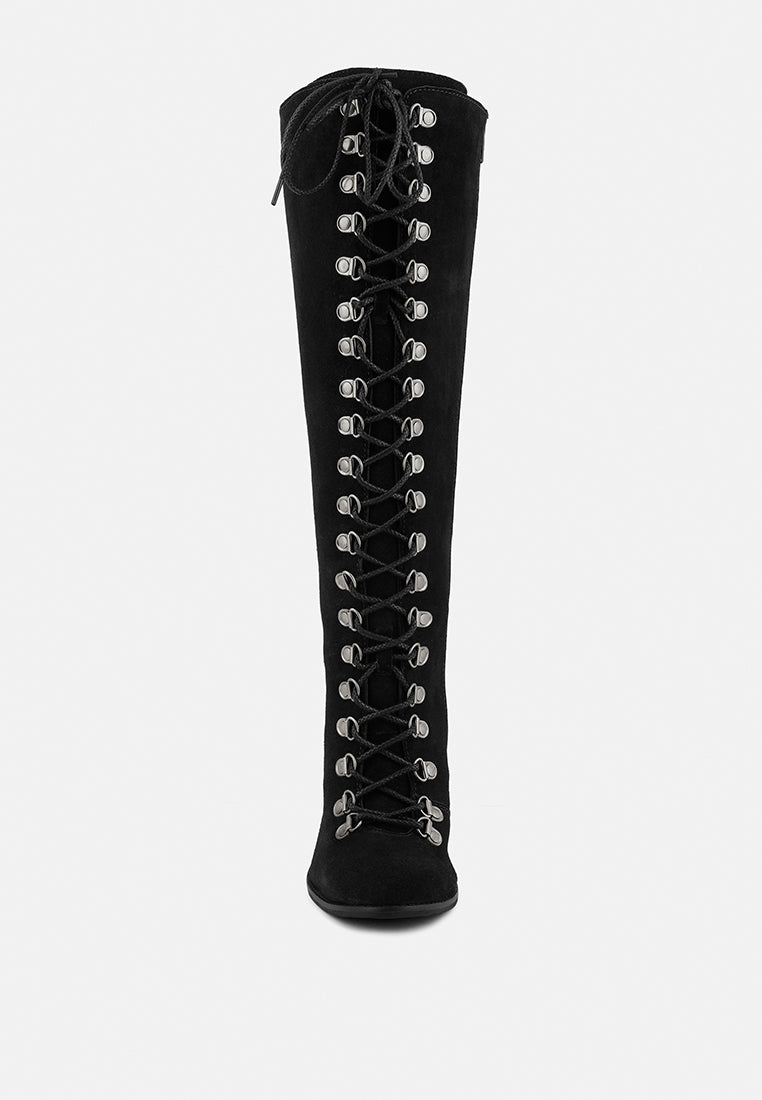 sleet-slay antique black heeled calf boot_black