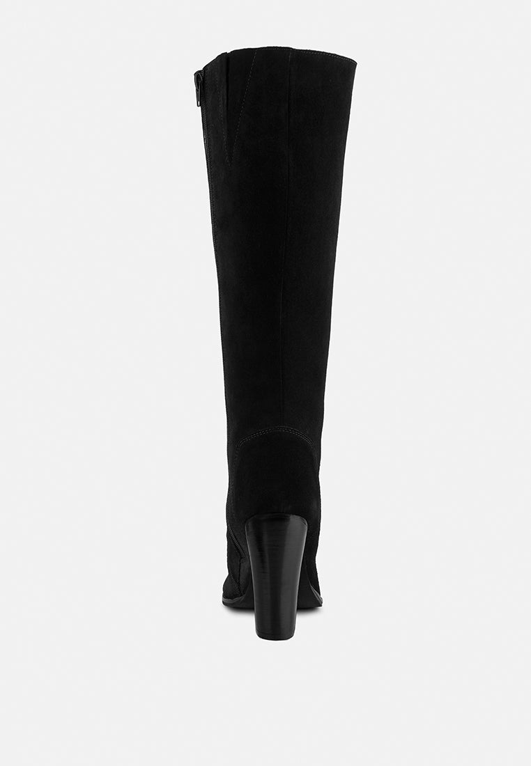 sleet-slay antique black heeled calf boot_black