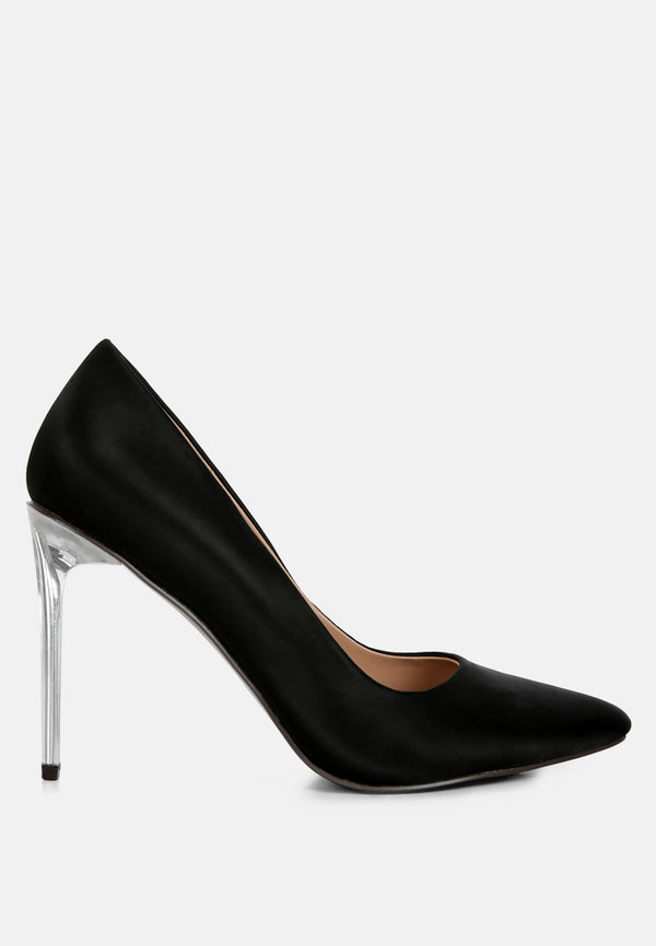STAKES Black High Heeled Classic Dress Pumps#color_black
