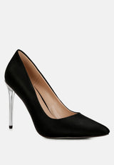 STAKES Black High Heeled Classic Dress Pumps#color_black