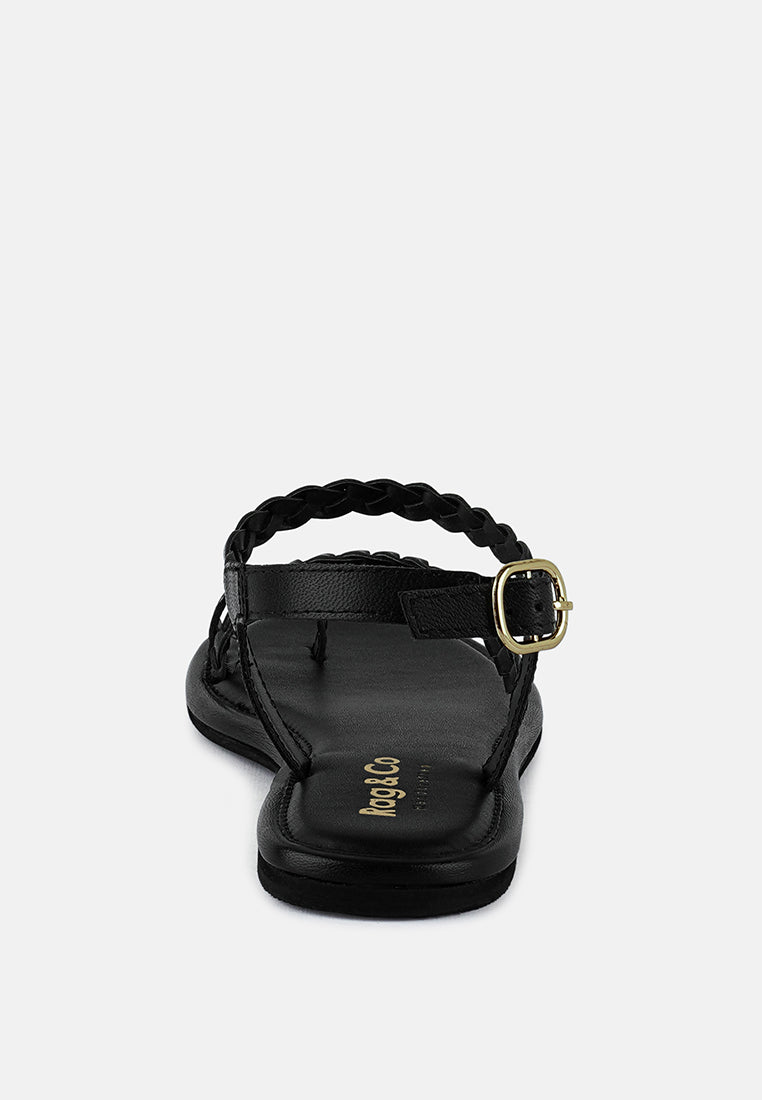 stallone black braided flat sandals#color_black