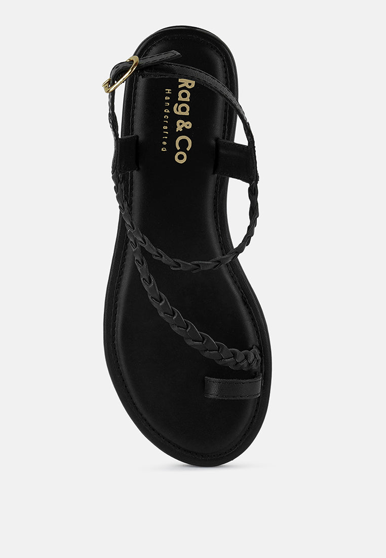 stallone black braided flat sandals#color_black
