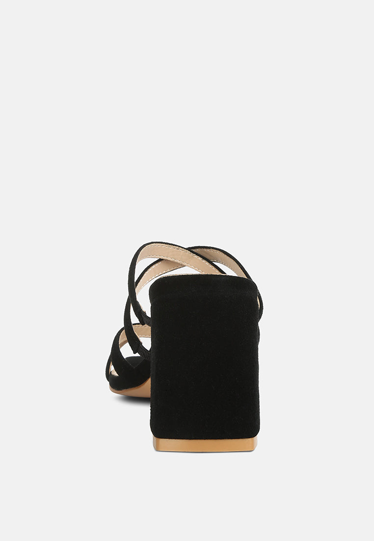 valentina strappy casual block heel sandals in Black#color_black